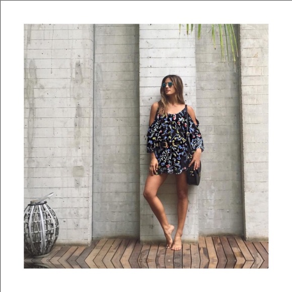 ✨HP!✨ NWT Parker Floral Silk Cold Shoulder Dress - Picture 3 of 6